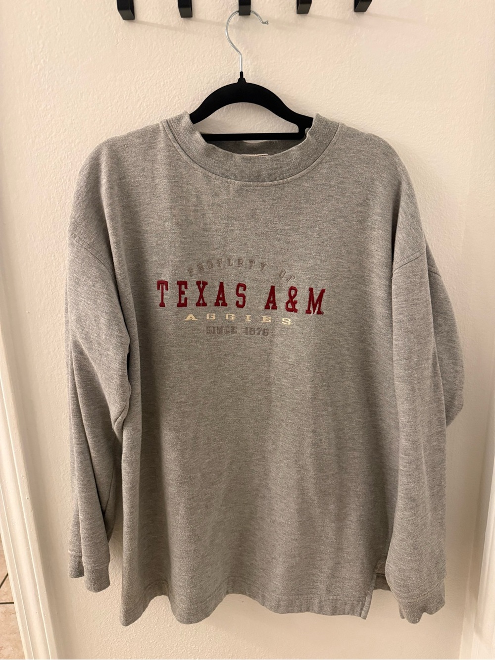 Texas A&M Grey Crewneck Sweatshirt with Maroon Logo